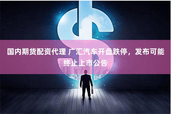 国内期货配资代理 广汇汽车开盘跌停，发布可能终止上市公告