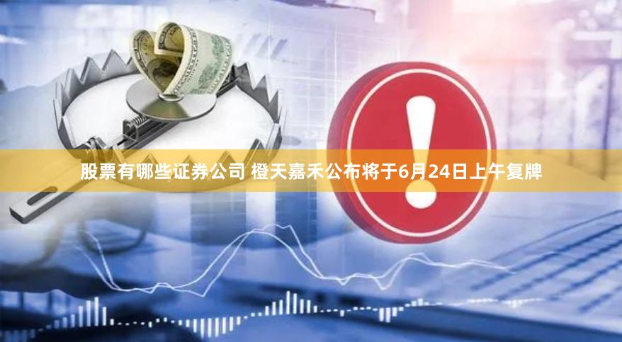 股票有哪些证券公司 橙天嘉禾公布将于6月24日上午复牌