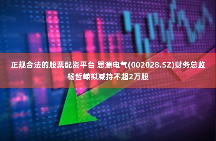 正规合法的股票配资平台 思源电气(002028.SZ)财务总监杨哲嵘拟减持不超2万股