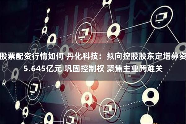 股票配资行情如何 丹化科技:拟向控股股东定增募资5.645亿元 巩固控制权 聚焦主业跨难关